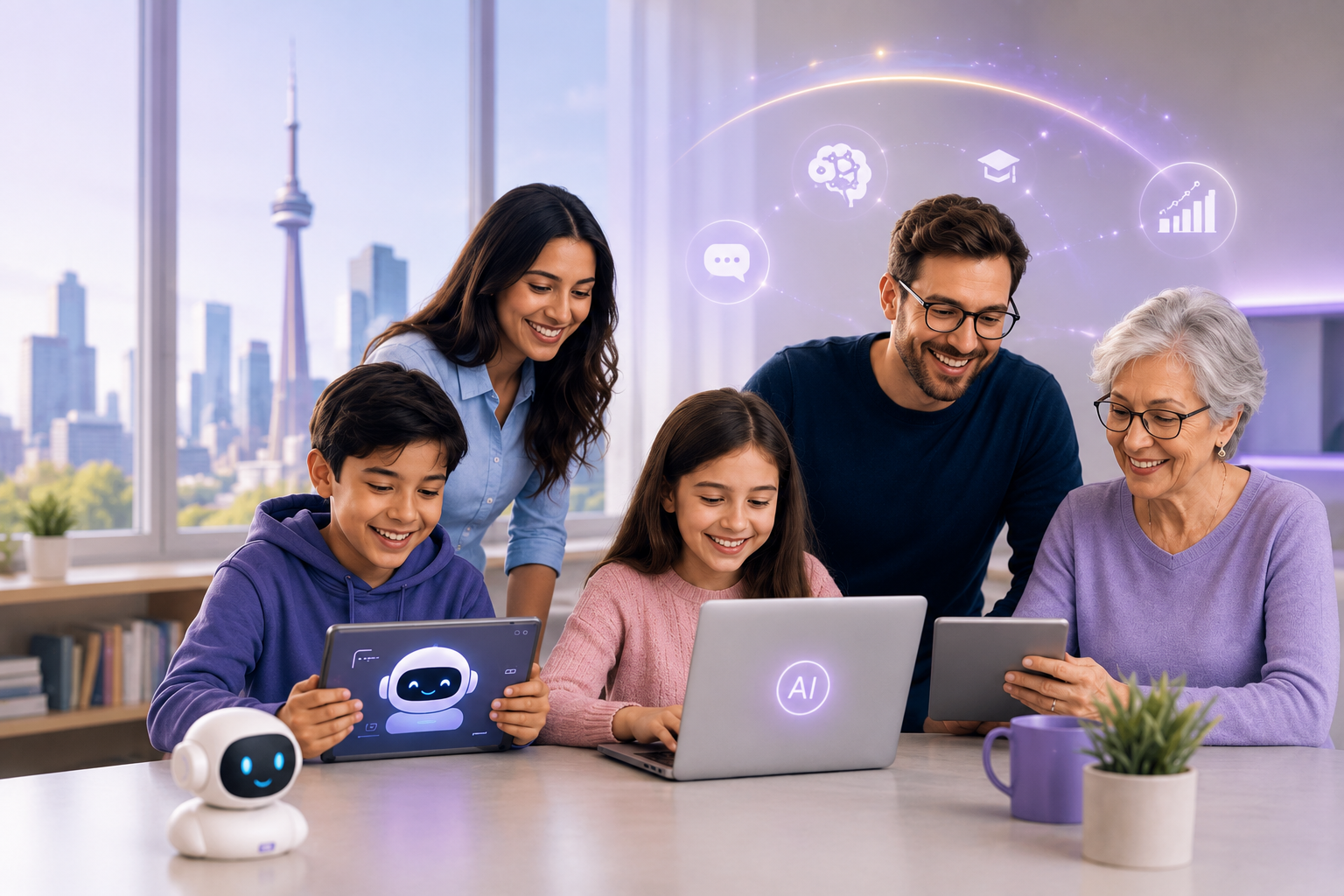 Family learning AI together